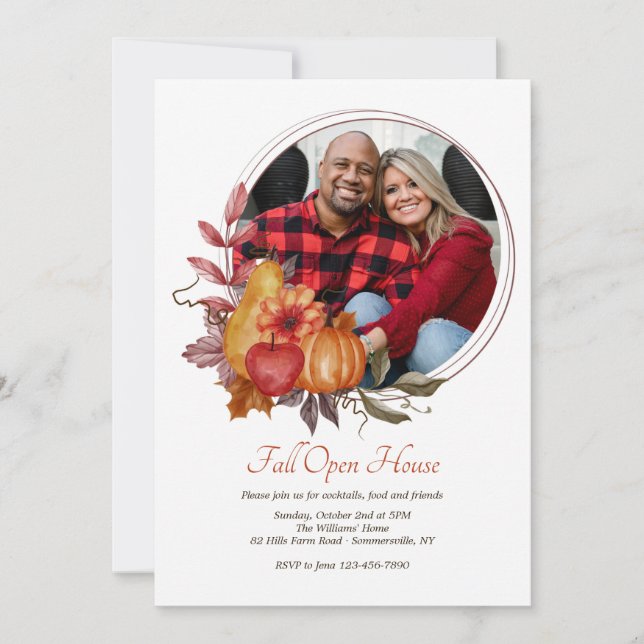 Öppen hus-fotografering höstcirkel inbjudningar (Framsida)