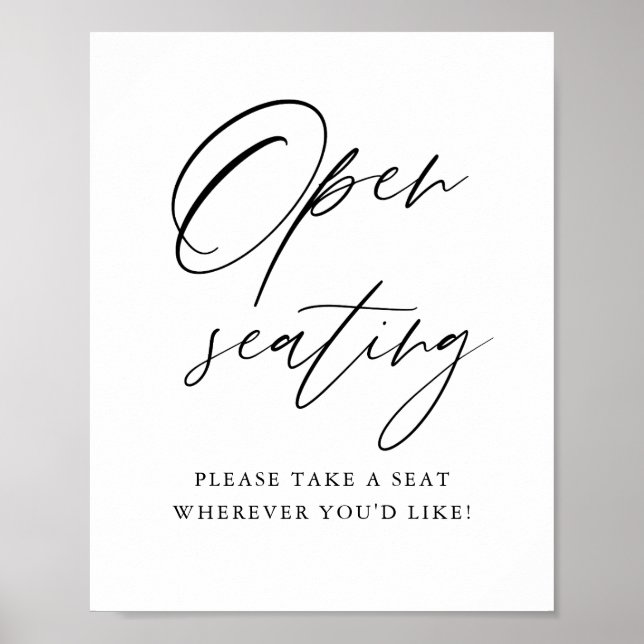 Öppen Sittplatssköld Utskrivbar Hitta Din Sits Poster (Framsidan)