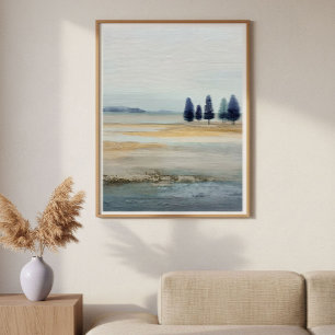 Öppen terräng med avlägsen ö Minimal abstrakt Poster