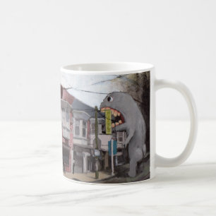 Öppenhjärtigen äter på den Baltimore delien - Kaffemugg