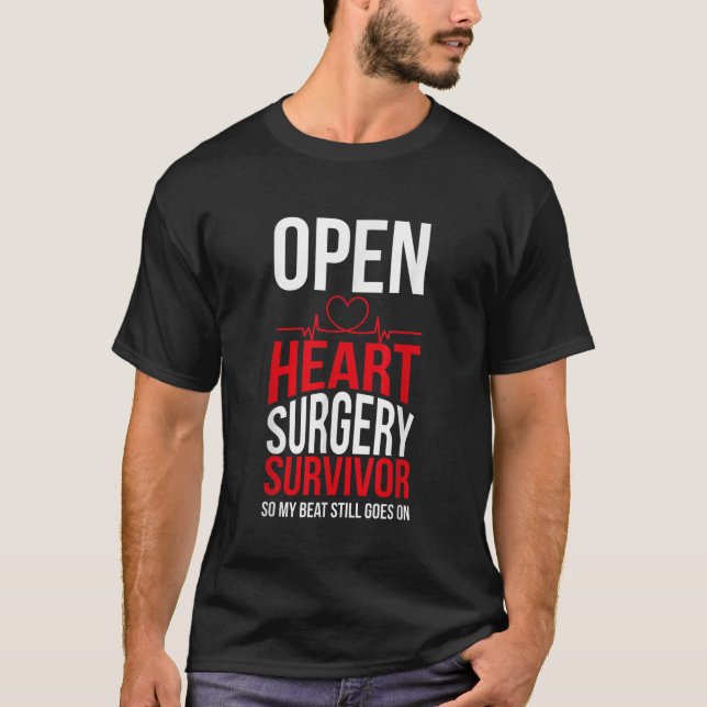 Öppet hjärtoperation Survivor Mitt slag fortsätter T Shirt (Framsida)