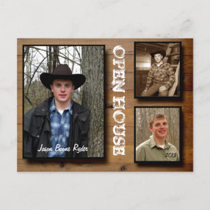 Öppet hus för landträ inbjudan vykort