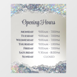 Öppettider för Faux Silver Glitter