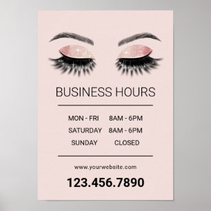 Öppettider för Ro Eyelash Beauty Salon open Timour Poster