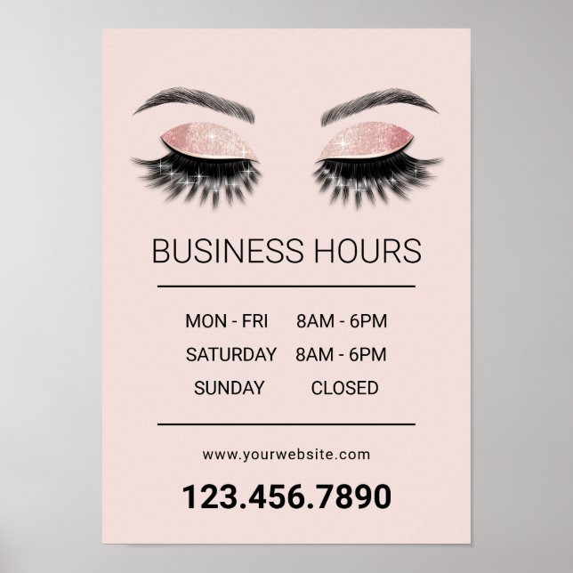 Öppettider för Ro Eyelash Beauty Salon open Timour Poster (Framsidan)