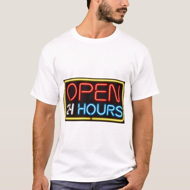 Öppna 24 timmar t-shirt (Framsida)