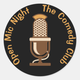 Öppna anpassad mikrattkväll runt klistermärke