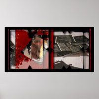 Öppna Arbeta med Open Red 11 Photomontage Poster