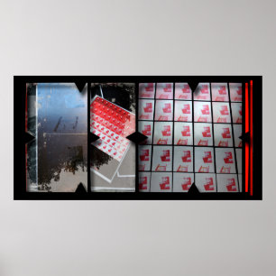 Öppna Arbeta med Open Red 15 Photomontage Poster