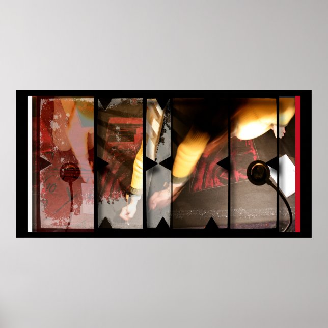 Öppna Arbeta med Open Red 5 Photomontage Poster (Framsidan)