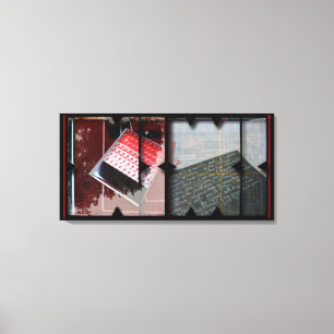 Öppna Arbete med Open Red 9 Photomontage Canvas