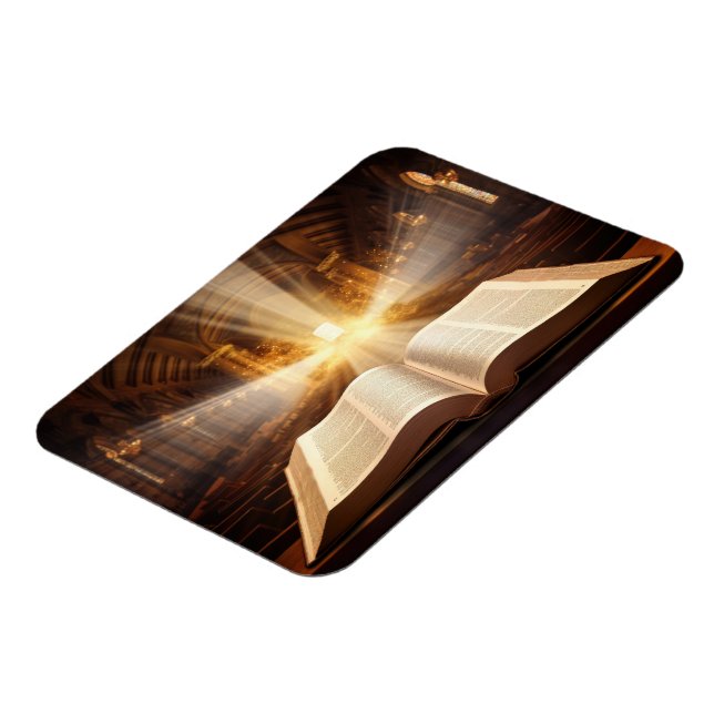 Öppna Bibeln Ljusstrålar Magnet (Vänstra Sidan)