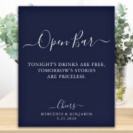 Öppna blåa Bröllop-drycker i Pub Personlig Poster