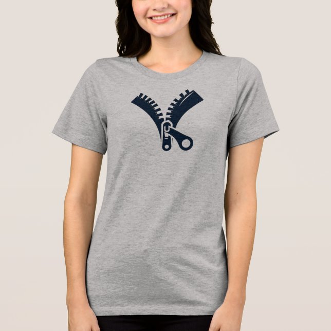 Öppna blixtlås T-Shirt (Framsida)