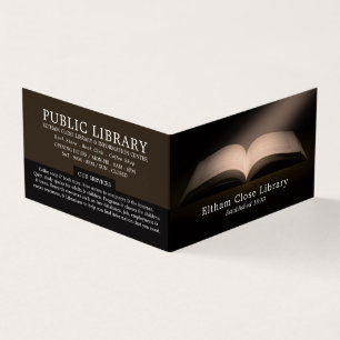 Öppna Bok, Bibliotek, närmare bibliotekarien Visitkort