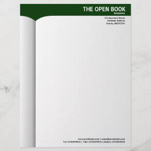 Öppna Bok - Mörk grönt 003300 Brevhuvud