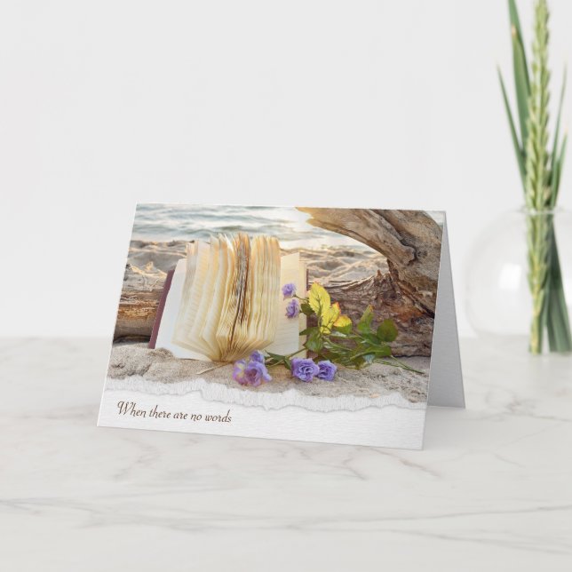 Öppna Bok och Blommor på Driftwood Kort (Framsida)