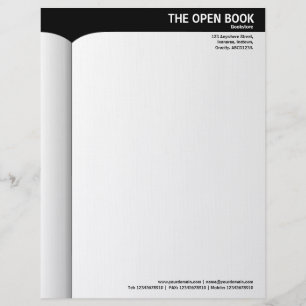 Öppna Bok - svart Brevhuvud