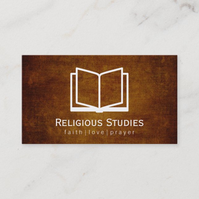 Öppna Bok (Vintagen Struktur) Visitkort (Framsida)