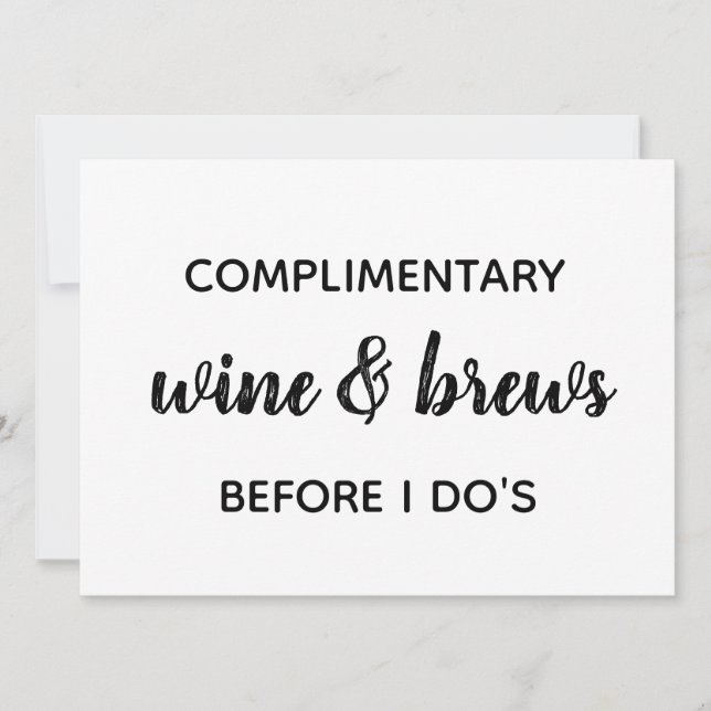 ÖPPNA Bröllop-tecken PUB Inbjudningar (Framsida)