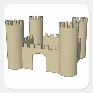 Öppna Castle Fyrkantigt Klistermärke