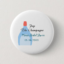 Öppna champagne blå bröllopsdusch lägg till namn d