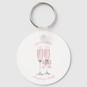 Öppna champagnen Jag ska gifta mig Design Rosa Nyckelring