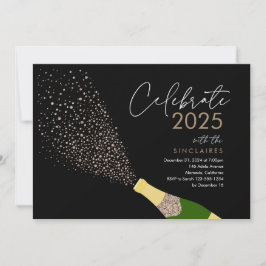 Öppna det nya årskortet för bubblor inbjudningar