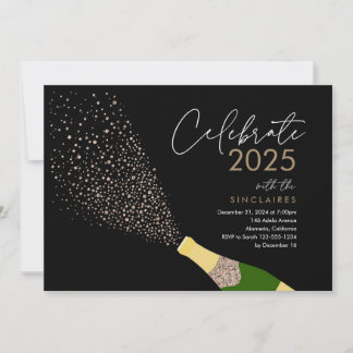 Öppna det nya årskortet för bubblor inbjudningar