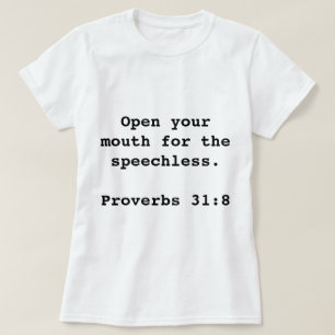 Öppna din mun för mållösa kvinna T-tröja T-shirt