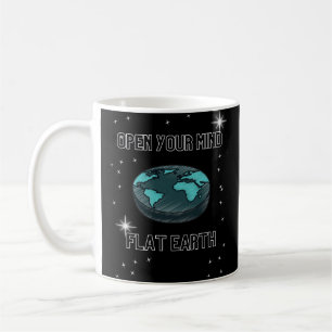 Öppna ditt sinne Unisex Black Manar Women Flat Ear Kaffemugg