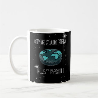 Öppna ditt sinne Unisex Black Manar Women Flat Ear Kaffemugg