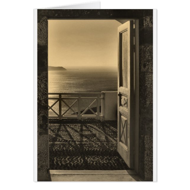 Öppna dörr-Retro Hälsningskort (Framsidan)