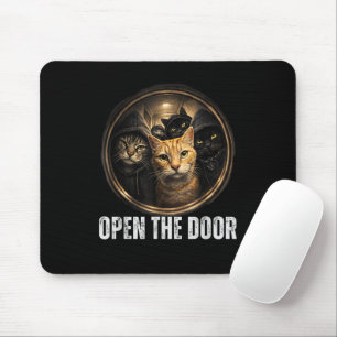 Öppna Dörren Rolig Katt Meme Kattgäng Humor Design Musmatta
