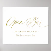 Öppna Elegant Calligraphy Pub Guld Bröllop