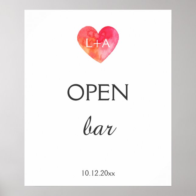 Öppna eller anpassningsbar Pub Bröllop, vattenfärg Poster (Framsidan)