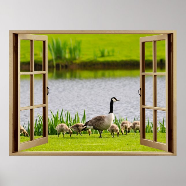 Öppna fönster mamma Goose Poster (Framsidan)