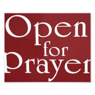Öppna för Prayer-tecken Fototryck