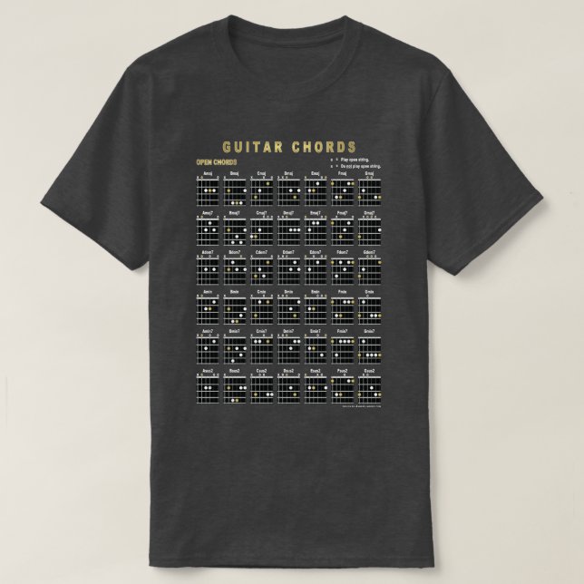 Öppna gitarrackord framifrån och bakifrån t shirt (Design framsida)