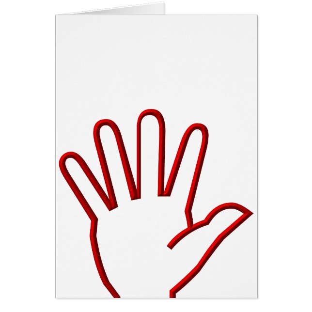Öppna hand/hög, fem/våg hälsningskort (Framsidan)