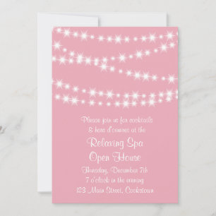 Öppna House Rosa Twinkle Ljus Inbjudningar