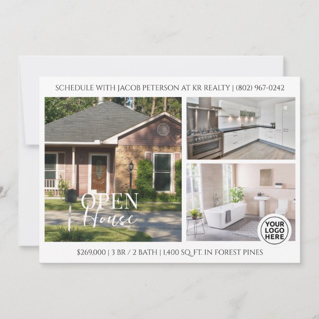 Öppna hus | Flyer-inbjudan i Gods Egendom Inbjudningar (Framsida)