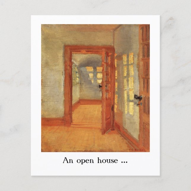 Öppna husflygare lämnar ut annonser roligt konst flygblad (Framsidan)