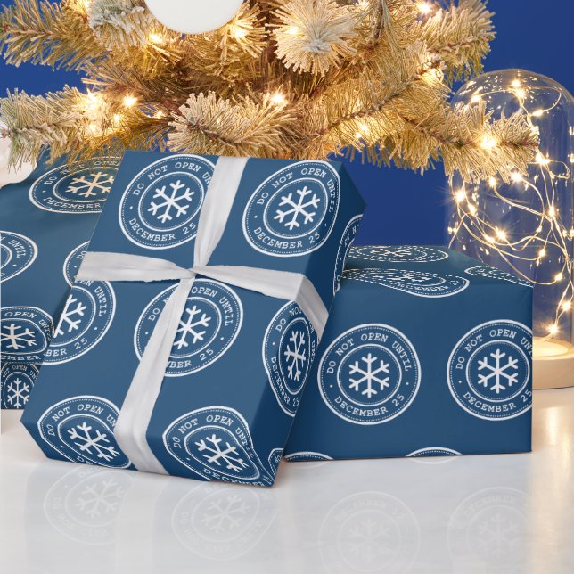 Öppna inte förrän 25 december Blått inslagspapper Presentpapper (Helgdagar)