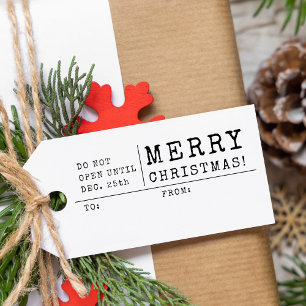 Öppna inte förrän 25 december Julklapp Stämpel