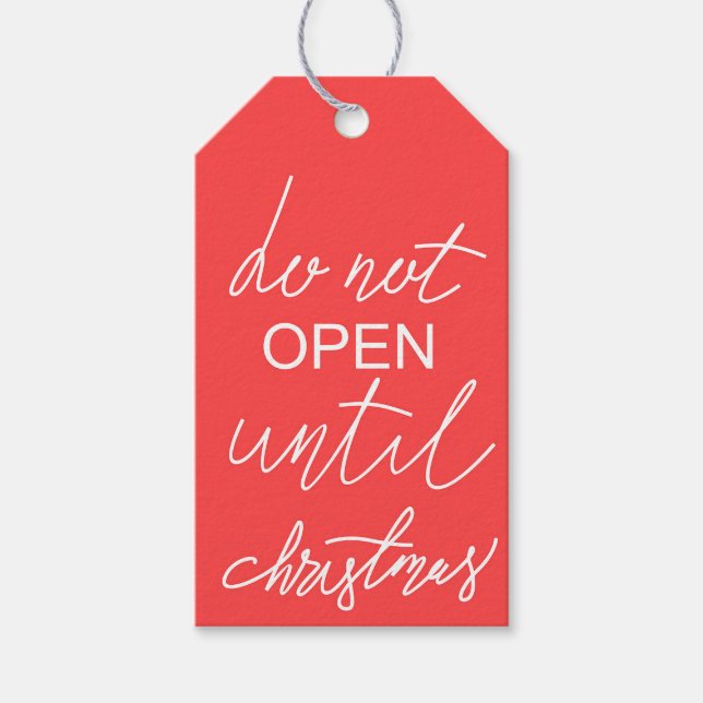 Öppna inte förrän jul presentetikett (Framsidan)