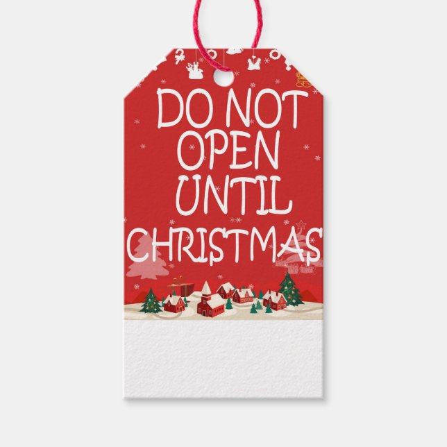 Öppna inte förrän jul presentetikett (Framsidan)