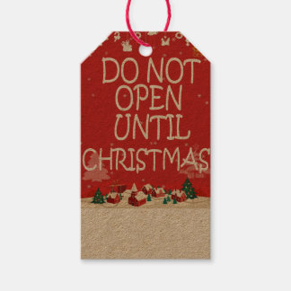 Öppna inte förrän jul presentetikett