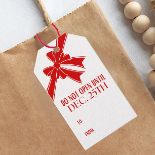 Öppna inte förrän jul Santa Presentetikett