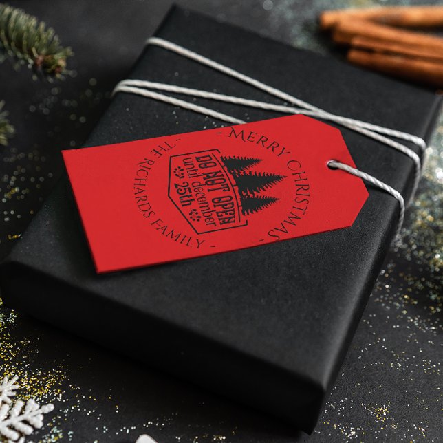 Öppna inte förrän - Röd Personlig jul Presentetikett (Do not Open until - Red Personalized Christmas  Gift Tags )
